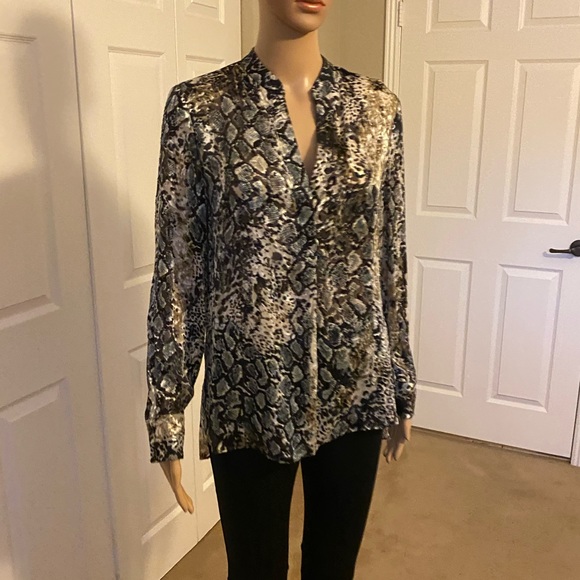NWT Alice + Olivia Silk Blend Burnout Blouse S - Picture 12 of 12